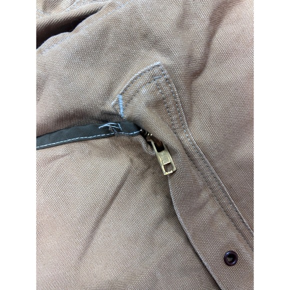 Vintage Carhartt Men's M Tan Duck Canvas Corduroy Collar Blanket Lined Jacket - Picture 11 of 16